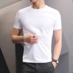 Men T-shirts White Black Short Sleeve Loose Round Neck Bottoming Shirts Trendy Casual Solid Color Pullover Tops Male Clothing - Image 3
