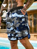 Manfinity KASUA Men's Summer Holiday Casual Camo Print Drawstring Waist Side Pocket Beach Shorts Men Camo Shorts Men Streetwear - Image 7