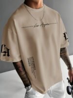 The 2025 summer new men's T-shirt is a casual and fashionable outdoor simple men's top with letter prints - Image 6