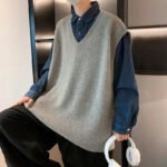 Men's Casual Sweater Vest Warm and Comfortable Vest in Autumn and Winter Sleeveless O-neck Basic Pullover Sweater - Image 6