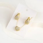 Light Luxury Sparkling Zircon Comma Jewelry Set Simple Teardrop Heart Necklace Earrings Classic for Woman New Fashion Jewelry