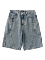 Men's Summer Denim Cargo Shorts Big Size 8XL 7XL 6XL Elastic Waist Straight Baggy Jeans Shorts - Image 14