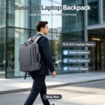 Expandable Men's Business Backpack with Multi-functional Layered Storage, Water-proof & Scratch-resistant Fabric, Separate Laptop Compartment, Convenient USB Charging Design, Perfect for Office Work, Short-distance Business T - Image 2