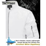 TACVASEN Men's Flight Jacket Summer Autumn Thin Lightweight Casual Windbreaker Multi-pockets Full Zip Up Varsity Baseball Jacket - Image 2