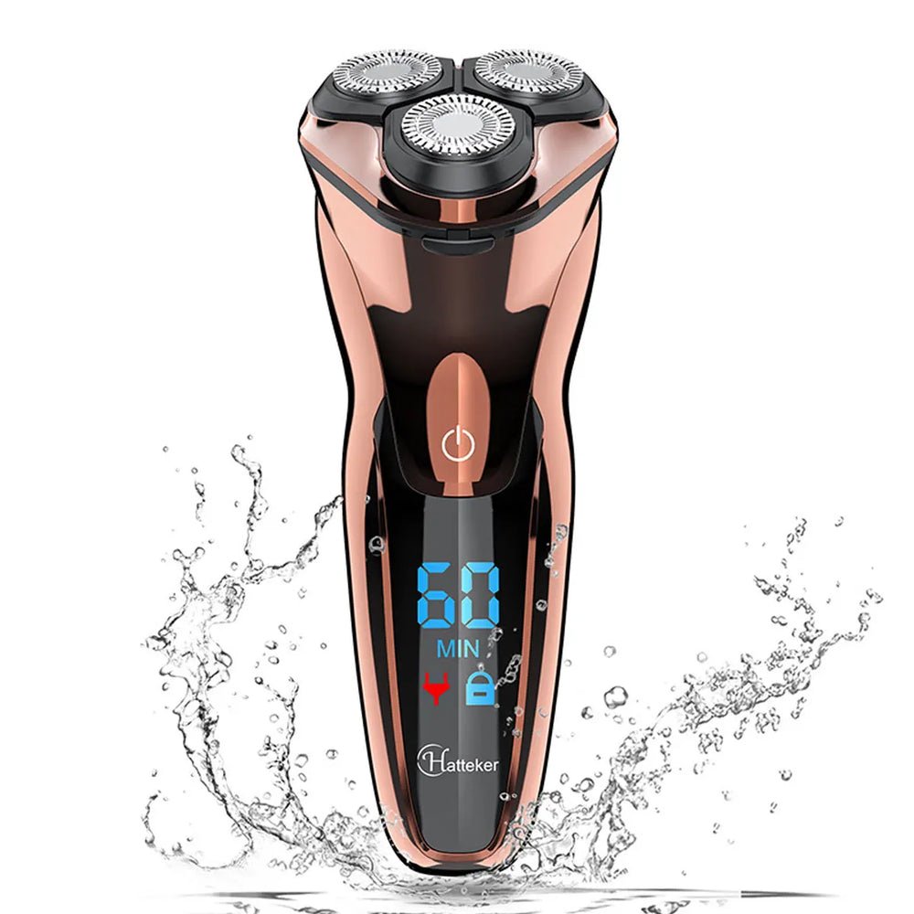 S0cbabcfef4de401e934f289d75c8915bN_32679dcc-7601-47cd-b5f5-3fb201c378cc.jpg Hatteker Electric Shaver for Men Full Body Washable Rechargeable LCD Display Floating Beard Razor - Image 1
