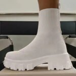 Women Boots Elastic Platform Boots Breathable Spring Summer Heels Botas Mujer Slip On Ankle Boots Elegant Woman Heeled Shoes - Image 2