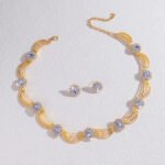 Luxury and High-End Retro Gemstone Necklace Earrings, Bride's Wedding Banquet Jewelry Set, Date, Birthday, Dinner Party - Image 3