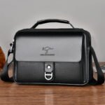 Stylish Men's Leather Shoulder Bag, Casual Crossbody Purse with Adjustable Strap, Perfect for Work, Travel, and Daily Commute