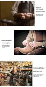 FLYLAND Men's Ankle Boots Casual Leather Shoes Fashion Vintage Hand Stitching Soft Business Handmade Shoes - Image 37