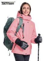 TACVASEN Winter Fleece Lined Hooded Parka Jacket Womens Ski Snowboard Warm Coats Waterproof 5 Zipper Pockets Windbreaker Outwear - Image 4