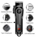 Professional Hair Clipper for Men, Electric Barber Clipper Cordless Rechargeable Hair Cutting Clippers, Men's Hair Cutting Tools - Image 2