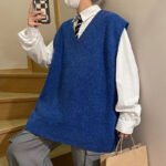 Men's Casual Sweater Vest Warm and Comfortable Vest in Autumn and Winter Sleeveless O-neck Basic Pullover Sweater - Image 3