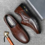 Men's Genuine Leather Sandals Men Summer Hollow Breathable Leather Shoes Mens Casual Soft Comfortable Flats EU Sizes 38-48 - Image 4