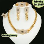 GZJPEI 4 Pcs/set 2026 Fashion Jewelry Set Cuba Chain Necklace Earring Bracelet Square Ring Luxury Zircon Jewelry For Women Gifts - Image 6
