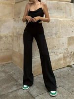 Women's Slim Bell-Bottoms Trousers Trendy Spring Autumn Pants Office Lady Solid Color Flared Trousers - Image 6