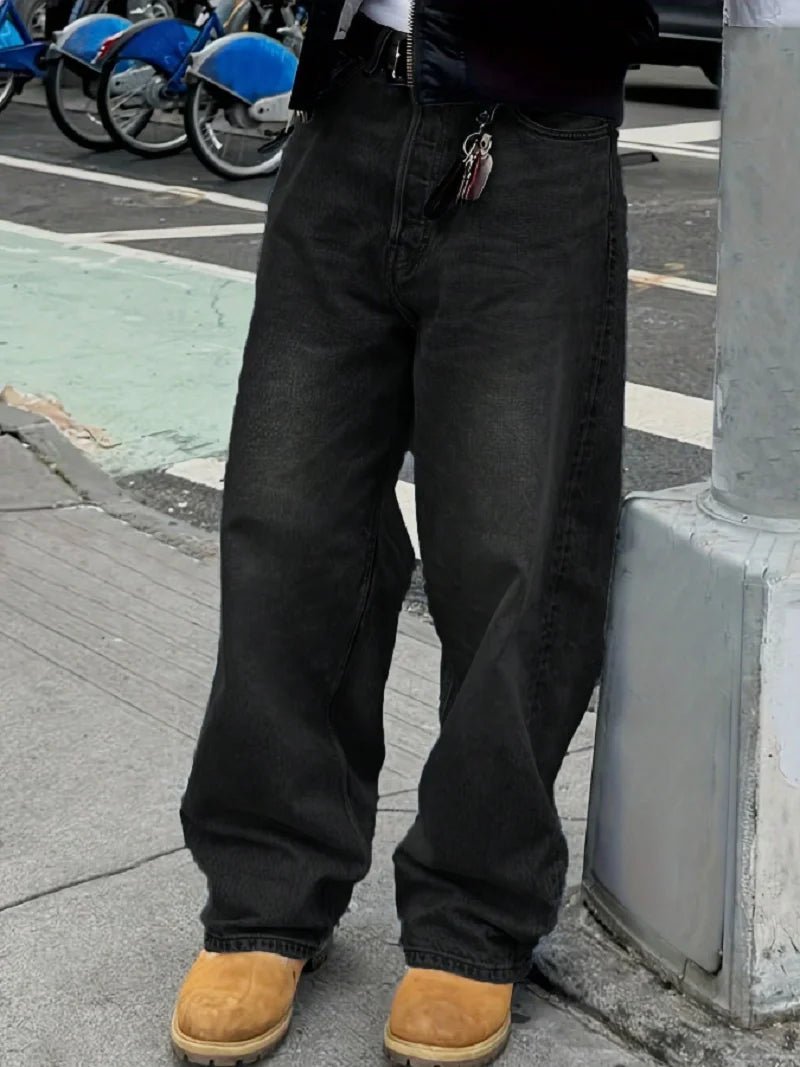 S1313a817030c41949ba730b7e56689a7w.jpg Men's Retro Loose-Fit Jeans, Versatile and Casual for All Seasons - Image 1