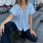 Fit Short 3 D Flower Tops Short Sleeve Shirts Summer Fashionable Women S 3 D Tops Loose Fit Color Durable - Image 4