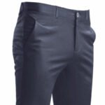 Men's Suit Pants Stretch Smart Casual Trousers Pocket Solid Color Straight Wearable Full Length Home Work Black Dress Pants - Image 2