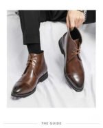 Men Boots Red Sole Handmade Solid Color Lace Up Classic Business Ankle Boots for Men Free Shipping Fashion Mens Shoes - Image 17