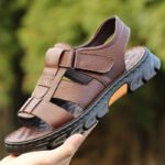 Men's New Beach Shoes Cowhide Slippers Outdoor Non-slip Thick-soled Leather Sandals for Me - Image 5