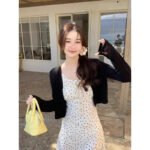 Sweaters Knitted Sweater Women Cardigans New Long Sleeve Sueters De Mujer V-Neck Black Knit Sweater Cardigan Women Tops Q3467 - Image 3