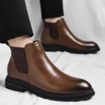 Autumn And Winter Fashionable Men's Leather Casual Ankle Boot Classic Business Formal Boots Comfortable And Anti-Slip Flat Boots - Image 15