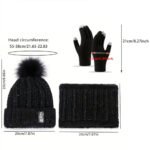 4pcs Winter Beanie Hat Gloves Scarf Caps Socks Thickened Fleece Lined Neck Cashmere Scarves Cap Set For Men Women - Image 3
