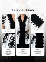 Elegant Summer Commute Floral Print Waist-Cinching Short Sleeve Top for Women Business Casual Shirt - Image 6