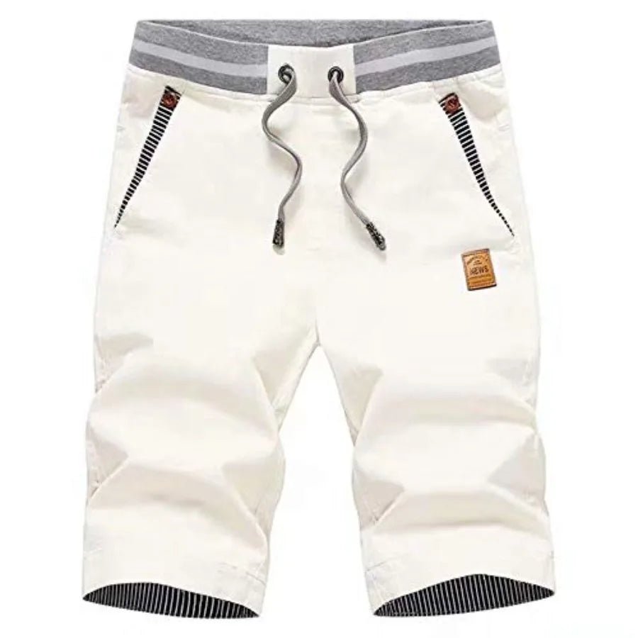 S17fcfeba226d468a9eeb887dfb5cddc1g.jpg Men's Shorts Casual Classic Fit Drawstring Summer Beach Shorts with Elastic Waist and Pockets - Image 1