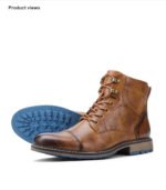Spring Leather Boots with Zipper Classical Men Boots 2026 Fashion Comfortable Ankle Boots - Image 7