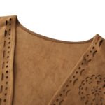 Puloru Fringe Faux Suede Vests Women's Casual Sleeveless Open Front Tassel Hippie Jackets Western Style Streetwear Outwears - Image 4