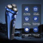 Electric Razor for Men Cordless,Men's Electric Shaver,,Pop-up Trimmer,Wet or Dry Rotary Shaver for Men for Travel,USB Fast Charging - Image 2