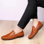 CLOHOO Men's Business Casual Shoes Leather Stitching Comfortable Breathable Rubber Bottom Second Layer Cowhide - Image 6