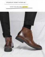 Men Boots Red Sole Handmade Solid Color Lace Up Classic Business Ankle Boots for Men Free Shipping Fashion Mens Shoes - Image 11