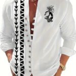 New Men's Fashion Long Sleeve Shirt Ethnic Wind Fashion Casual Street Outdoor Shirt Linen Shirt Top
