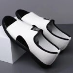 New Style Perforated, Breathable and Anti-Slip Outerwear Casual Leather Slip-On Sandals for Men Size 48 Large Size - Image 4