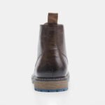 Men's Vintage Combat Boots Lace-Up Cap Toe Ankle Booties with Pull Tab Non-Slip Sole - Image 3