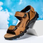 Outdoor Summer Sandals Outdoor Men's Leather Beach Shoes Breathable Casual Sandalias Man Wading Shoes Non-slip Slippers Sandaly - Image 2