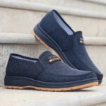 Men Canvas Slip On Shoes Breathable Non Slip Casual Walking Elderly Father Cloth Footwear - Image 2