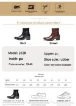 Luxury Men Boots Leather Chelsea Boots High Top Buckle Strap Formal Shoes Black British Style Ankle Boots Pointed Toe Brown Boot - Image 11