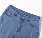Slim Fit Jeans Men Sky Blue Fine Distressed Hole Design Jeans Versatile Mid Waist All Season Pants Urban Daily Matching Casual Long Trousers - Image 5