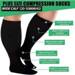 5 Pairs 2XL 3XL 4XL Plus Size Compression Socks Nurse Compression Socks Sport Ladies Men Women Running - Image 6