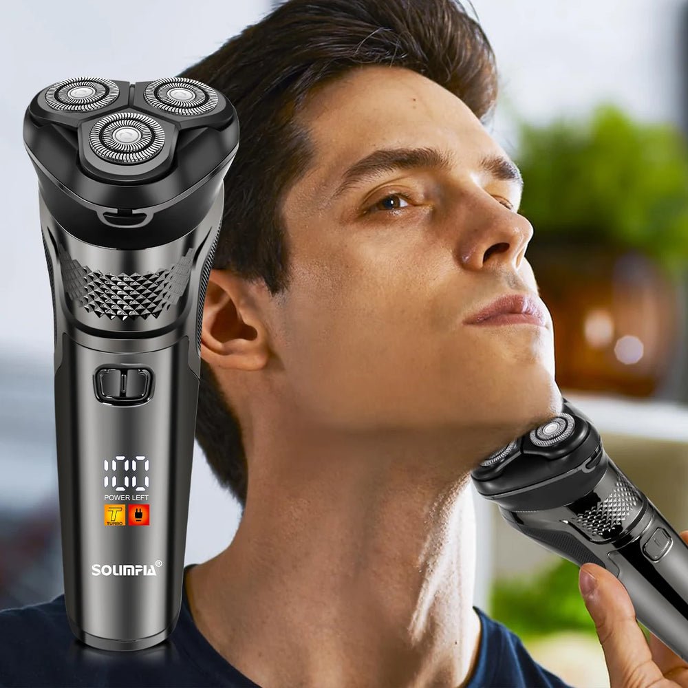 S2241db6628cb4016ada3d9084024b4cbg_6ea94a10-22e9-4e7c-8db7-b816632b2c50.jpg Solimpia Smart Shaver Portable Electric Beard Razor Men's Multi-Function Digital Display Washable Intelligent Beard Trimmer - Image 1