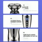Men's 3 In 1 Electric Shaver Portable Travel Grooming Tool 1 Unit Birthday Gift Whole Body Washable 3D Floating Head Multi-function Beard Nose Hair Trimme Rechargeable Floating Blade Beard Nose Hair Trimmer Father's Day - Image 4