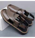 PU Leather Men's Sandals Handmade Stitching Beach Shoes Non Slip Hollow Out Shoes Outdoor Casual Sandaly All-match Man Sandalias - Image 4