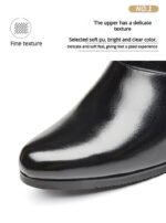 Luxury Men Boots Leather Chelsea Boots High Top Buckle Strap Formal Shoes Black British Style Ankle Boots Pointed Toe Brown Boot - Image 12