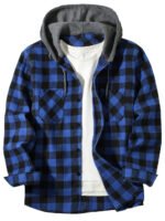 New Coat Spring and Autumn Men's Loose Plaid Hooded Shirt Large Size Fashion Casual Long sleeved Shirt Street StyleS-3XL - Image 4