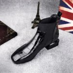 Lacquer Leather Short Boots Women 2024 New Four Seasons British Fashion Plush Comfort Boots Outdoor Walking Casual Shoes - Image 2