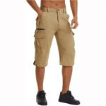 Men's Cargo Work Shorts Quick Dry 3/4 Length Capri Pants Multi-pockets Knee Length Trousers Summer Board Beach Shorts - Image 11