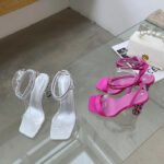 Eilyken Summer Crystal Embellished High Heel Sandals Women Diamond Open Toe Ankle Strap Silk Satin Rhinestone Banquet Shoes - Image 4